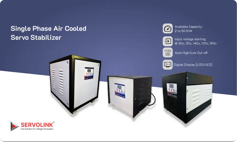 Single Phase Air Cooled Servo Stabilizer